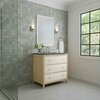 James Martin Vanities 36'' Single Vanity, Sunwashed Oak with Embossed Shagreen w/ 3 CM Parisien Bleu Quartz Top D604-V36-SHG-3PBL